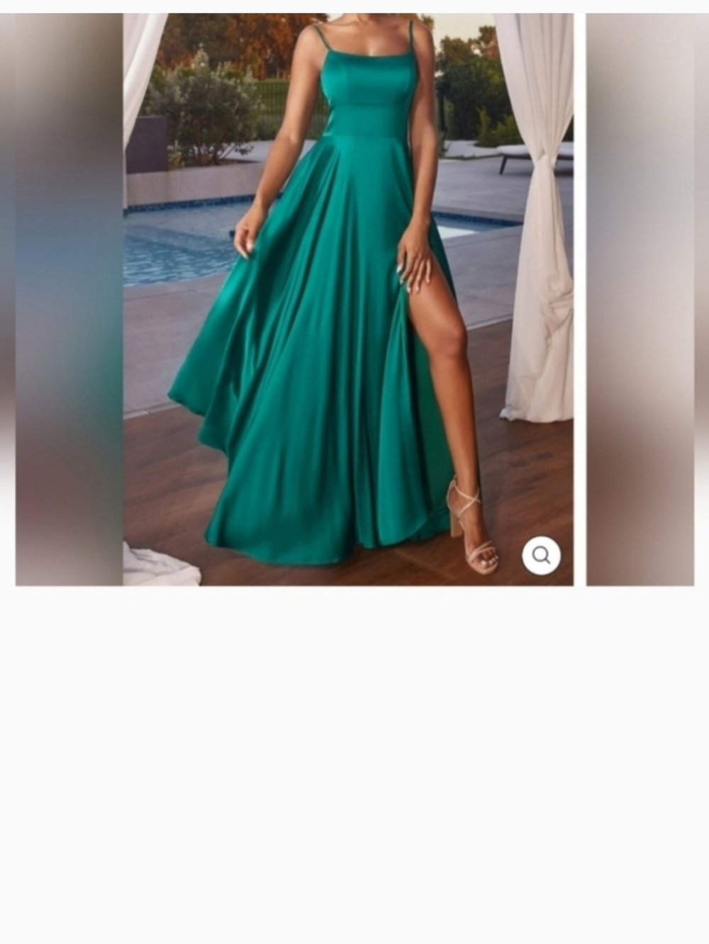 Cinderella Teal Green Satin Maxi Dress with Side Slit